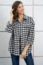 Plaid Dropped Shoulder Shirt Jacket Woman Outerwear