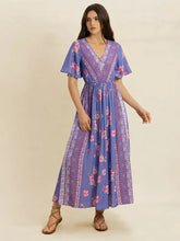 Printed Short Sleeve Midi Dress Casual Dresses