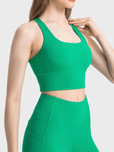 Millennia Scoop Neck Crisscross Straps Sports Bra Green Woman Activewear