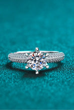 2 Carat Moissanite 925 Sterling Silver Side Stone Ring Rings