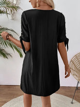 Cutout Pearl Detail V-Neck Mini Dress Casual Dresses