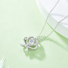 Moissanite 925 Sterling Silver Bow & Heart Necklace Necklaces