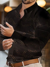 Men's Full Size Button Up Long Sleeve Shirt Plus Size Black Mens Tops