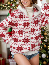 Drawstring Zip Up Hooded Teddy Outerwear White Woman Outerwear