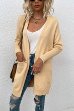 Open Front Long Sleeve Cardigan with Pockets Woman Outerwear