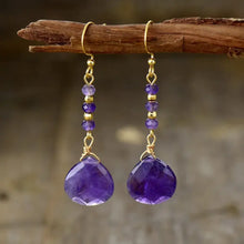 Natural Stone Bead Shape Earrings Electric Purple One Size Earrings