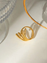 18K Gold-Plated Stainless Steel Irregular Open Ring Fashion Jewelry