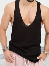 Men's Plus Size V-Neck Wide Strap Tank Mens Tops