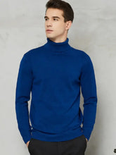 Men's Plus Size Turtleneck Long Sleeve Sweater Royal Blue Mens Tops