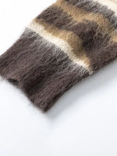 Men's Wave Striped Pattern Oversized Knit Sweater Mens Tops