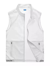 Men's Plus Size Zip Up Vest White Mens Tops