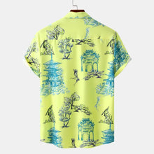 Men's Plus Size Printed Casual Short Sleeve Shirt Mens Tops