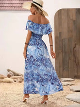 Ruffled Printed Off Shoulder Maxi Dress Casual Dresses