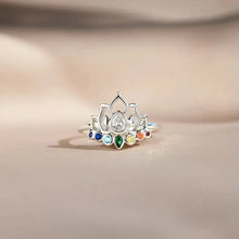 925 Sterling Silver Inlaid Zircon Lotus Shape Ring Rings