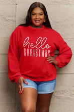 Simply Love Full Size HELLO CHRISTMAS Long Sleeve Sweatshirt Woman Sweatshirts