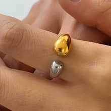 Stainless Steel Two-Tone Open Ring Gold One Size Fashion Jewelry