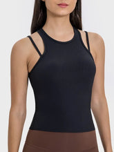 Millennia Cutout Round Neck Racerback Active Tank Woman Activewear