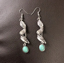 Alloy Leaf Artificial Turquoise Earrings Earrings