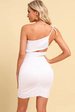 Ruched Cutout One-Shoulder Bodycon Dress Cocktail Dress
