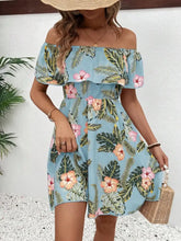 Printed Off Shoulder Mini Dress Casual Dresses