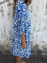 Full Size Printed Notched Half Sleeve Dress Plus Size Casual Dresses