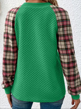 Plaid Round Neck Sweatshirt Woman Sweatshirts