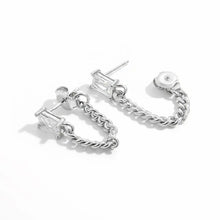 925 Sterling Silver Zircon Chain Earrings Earrings