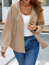 Waffle Knit Open Front Hooded Outerwear Woman Outerwear