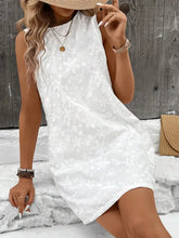 Texture Round Neck Sleeveless Mini Tank Dress Casual Dresses