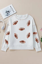 Sequin Football Round Neck Long Sleeve Sweatshirt Woman Sweatshirts