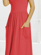 Scoop Neck Midi Dress with Pockets Casual Dresses