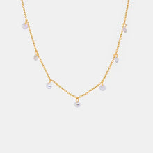 Stainless Steel Rhinestone Pendant Necklace Gold One Size Fashion Jewelry