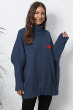 Turtle Neck Long Sleeve Ribbed Sweater Sweater Pullovers