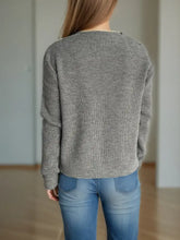 Contrast Button Down Long Sleeve Cardigan Woman Outerwear