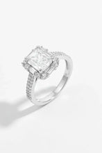 925 Sterling Silver Inlaid Zircon Square Ring Fine Jewelry