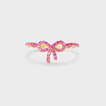 925 Sterling Silver Inlaid Zircon Bow Ring Rings