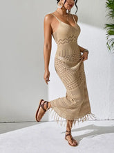 Openwork Scoop Neck Cover-Up Dress Swimwear Cover-Ups