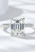 Emerald Cut 4 Carat Moissanite Side Stone Ring Rings