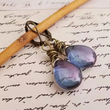 Alloy Gemstone Drop Earrings Blue Purple One Size Earrings