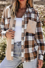 Plaid Button Up Long Sleeve Shacket Woman Outerwear