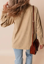 Frill Button Up Long Sleeve Shacket Woman Outerwear