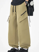 Men's Plus Size Casual Cargo Pants with Multi-Pockets Woman Sweatpants