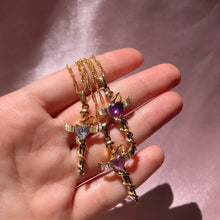 Copper Zircon Cross Pendant Necklace Necklaces