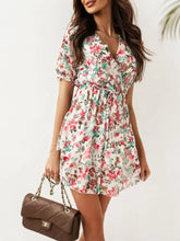 Floral Layered Mini Dress with Ruffle Hem Woman Dress
