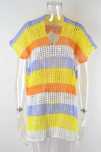 Slit Color Block V-Neck Cover-Up Swimwear Cover-Ups