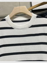 Men's Full Size Classic Striped Knit Short Sleeve T-Shirt Plus Size Mens Tops