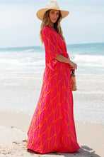 Drawstring Printed V-Neck Maxi Dress Woman Maxi Dress