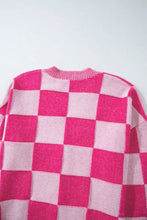 Checkered V-Neck Long Sleeve Cardigan Woman Outerwear