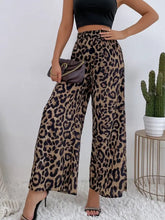 Printed Elastic Waist Wide Leg Pants Woman Pants