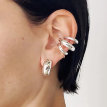 Stainless Steel Layered Cuff Earrings Silver One Size Fashion Jewelry